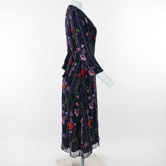 Ted Baker London Hedgerow Floral Stripe Long Sleeve Wrap Dress - Picture 5 of 5